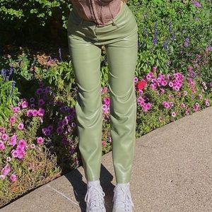Aritzia Sage Leather Pants